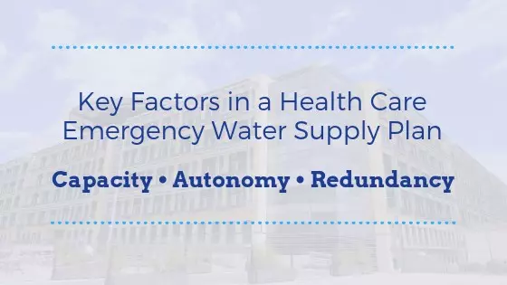 key factors in a health care emergency water supply plan