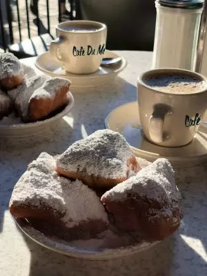 Beignets and coffee from Cafe du Monde
